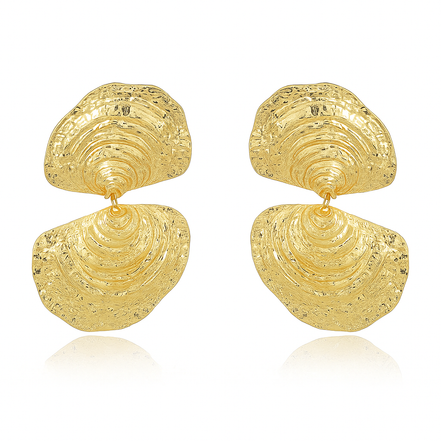 Gold seashell earrings
