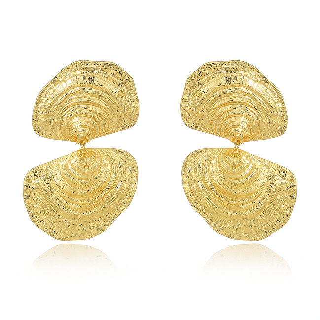 Gold seashell earrings