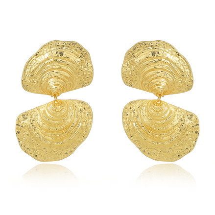 Gold seashell earrings