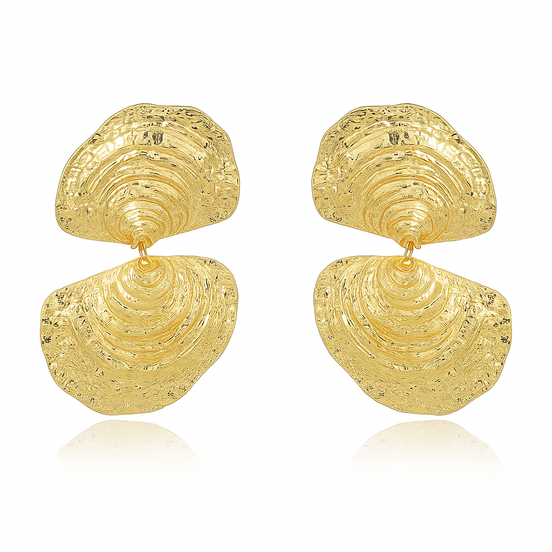Gold seashell earrings