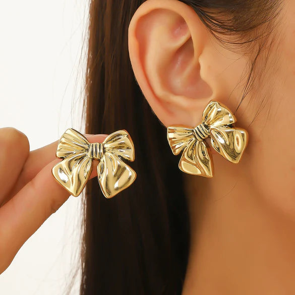 Gold Bow Earrings